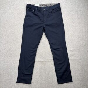 Izod Pants Mens 38x34 Navy Blue Khakis Comfort Stretch Ultraflex Knit Denim NEW